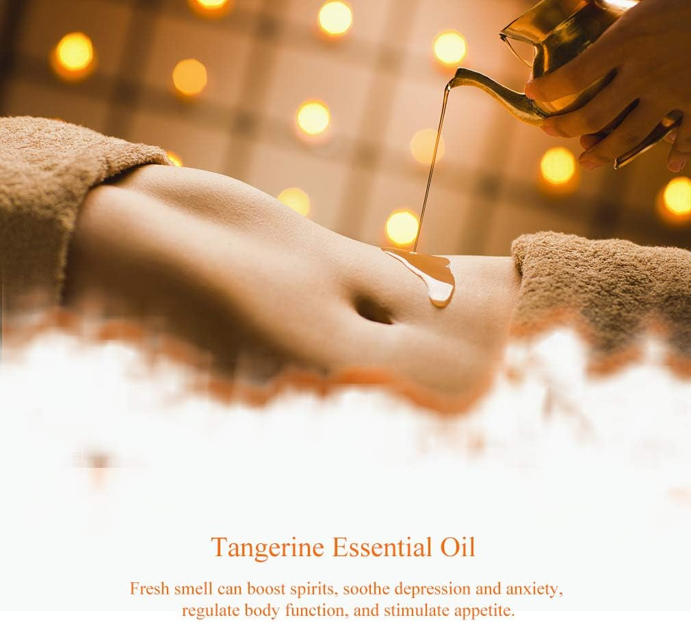 Tangerine Aromatherapy Essential Oil, 100% Pure Tangerine Scent Essential Oil for Diffusers, Humidifier, Therapeutic Grade Aromatherapy Tangerine Scent Essential Oil Fragrance for Massage 0.33Oz-10Ml