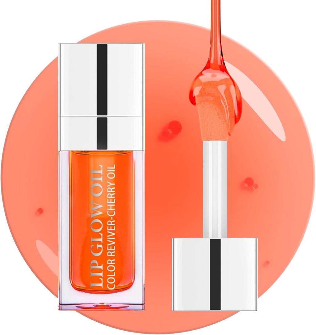 Hydrating Lip Glow Oil, Plumping Lip Gloss Tinted Lip Balm Transparent Lip Care, Long Lasting Hydrating Lip Gloss Tinted Lip Non-Sticky, Lip Tint Lip Care Oil for Dry Lip
