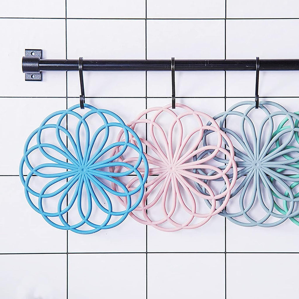 4 PCS Coaster Resin Moulds, Large Hollow Flower Silicone Coaster Moulds for Resin 3D Mandala Jewelry Casting Moulds for Cups Coaster Home Decoration Coaster Mould Set