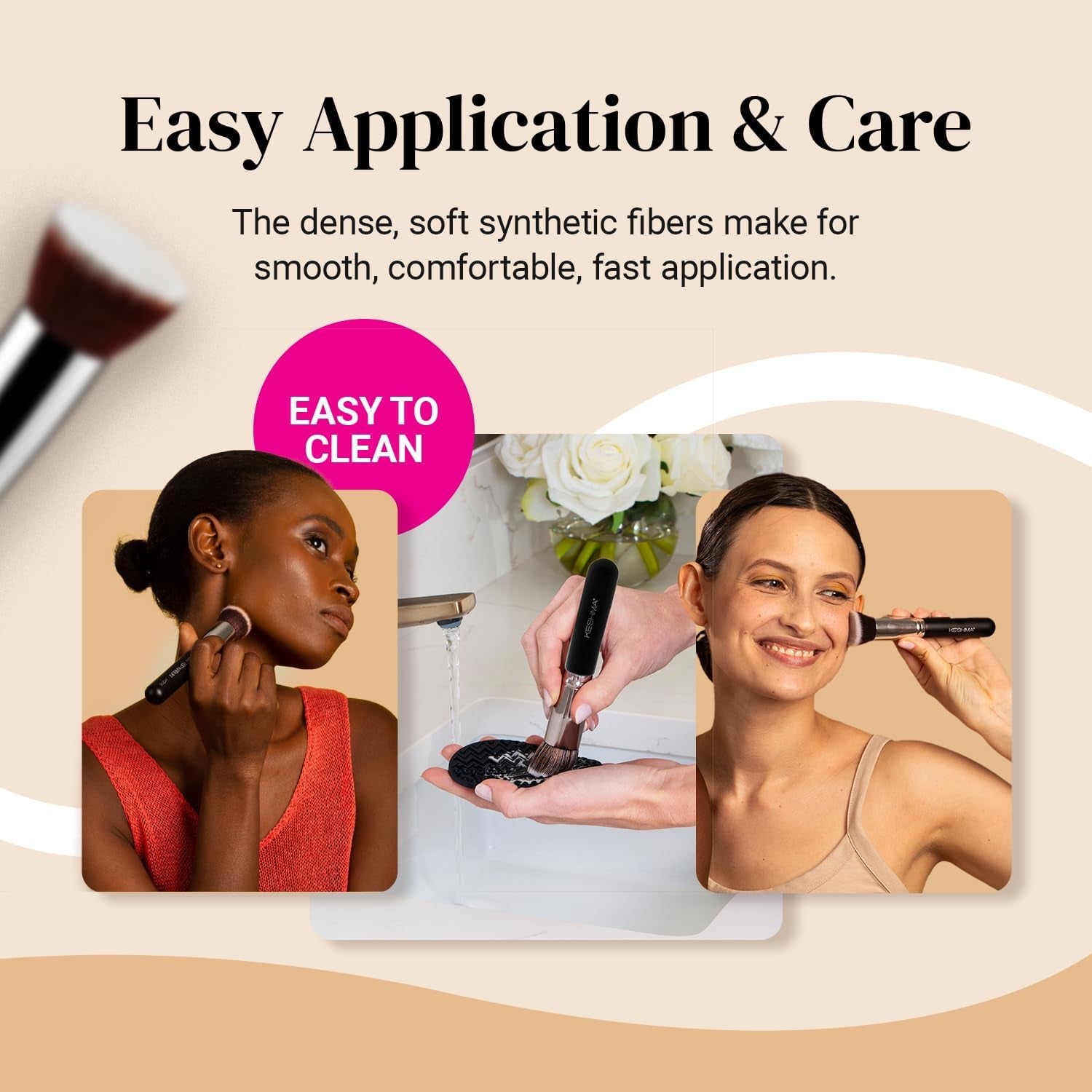 Flat Top Kabuki Brush by  - Premium Foundation Brush