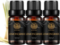 Aromatherapy Essential Oils Set, & Lemongrass Essential Oils Scent Kit for Diffuser, Humidifier, Massage, 3 * 10Ml Lemongrass Aromatherapy Essential Oils Fragrance Oils Sets