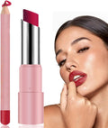 2-In-1 Lipstick Lip Liner Set,Long Lasting Waterproof Matte Lipstick & Lip Liner Kit,High Pigm/Ented Red Lipstick,Non-Stick Cup Lip Gloss Set,Lip Liner and Lipstick Set for Daily & Holiday,03#