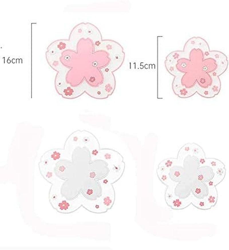 Durable Non-Slip Sakura Coffee Cup PVC Coaster Home Tea Coaster Bowl Pad Placemat Coaster(S)