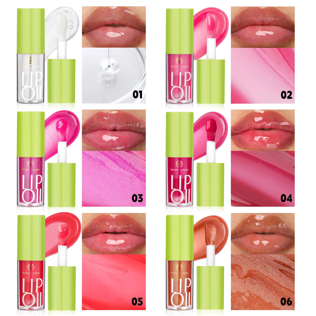 Transparent Lip Oil 6 Colors Available for Lip Moisturizing Lip Oil, Lip Enriching Lip Protection, Lipgloss